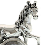 High-class horse figurine with silver watch 10 cm 6