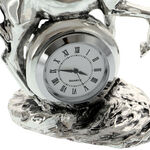 High-class horse figurine with silver watch 10 cm 7