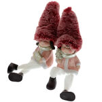 Child figurine with fluffy pink fur hat 5
