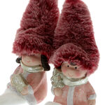 Child figurine with fluffy pink fur hat 8