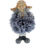Gray Angel figurine with Pom-Pom Skirt 1