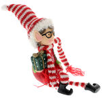 Leprechaun Figurine with Knitted Scarf and Glasses 2