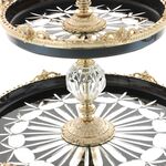 Fructiera etajata Murano Luxurious black and gold 47cm 5