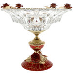 Luxurious Burgundy Large Fruit Bowl with Roses 3