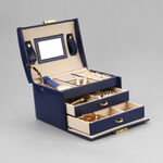 Blue Jewelry Box with 2 Drawers 3