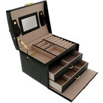 Black Jewelry Box with 2 Drawers 1