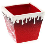 Square Christmas Tree Pot Red-White 3