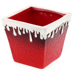 Square Christmas Tree Pot Red-White 4