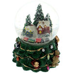 Musical globe snow fir tree 14cm 1