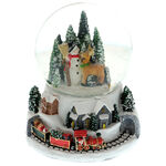 Reindeer musical snow globe 17cm