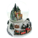 Reindeer musical snow globe 17cm 2