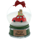 Illuminated snow globe car with gifts