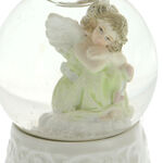 Snow globe mini green angel 3