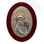 Silver Icon of Virgin Mary Oval 2