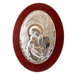 Silver Icon of Virgin Mary Oval 3