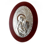 Silver Icon of Virgin Mary Oval 4