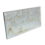 Silver plated icon of the Last Supper 50x25cm 4