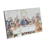 Silver icon of the Last Supper color 26cm 3