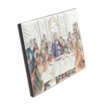 Silver icon of the Last Supper color 26cm 4