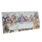 Silver plated icon of the Last Supper color 65cm 3