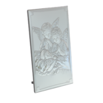 Child with Guardian Angel Silver plated icon 20cm 3