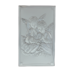 Child with Guardian Angel Silver plated icon 20cm 1