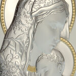 Flowered Icon Mother Mary with Baby Jesus 4