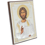 Silver plated icon with Jesus 1