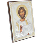 Silver plated icon with Jesus 3