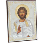 Silver plated icon with Jesus 2