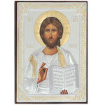 Silver plated icon with Jesus 4
