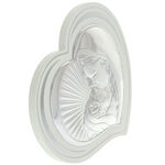 Silver plated icon Virgin Mary white heart 14cm 3