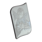 Silver icon guardian angel wavy edges 13cm 3