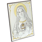 Silver plated icon heart of Mary
