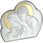 Szent Család ezüstözött ikon felhő 11 cm 2