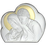 Szent Család ezüstözött ikon felhő 11 cm 3