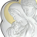 Szent Család ezüstözött ikon felhő 11 cm 7