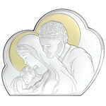 Silver plated icon Holy Family Cloud 15cm 3