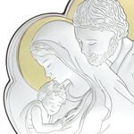 Silver plated icon Holy Family Cloud 15cm 6