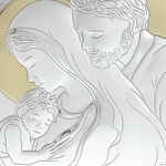 Silver plated icon Holy Family Cloud 20cm 7