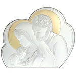 Silver plated icon Holy Family cloud 27cm 3
