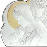 Silver plated icon Holy Family cloud 27cm 7