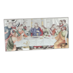 Icon of the Last Supper in silver colored finish 40cm