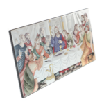 Icon of the Last Supper in silver colored finish 40cm 4