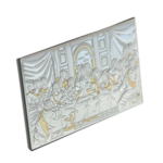 Silver plated icon of the Last Supper 15cm 4