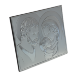 Szent Család ezüstözött ikon 26x21cm 4