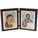 Silver Icon with Mother Mary and Jesus 1
