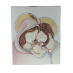 Exclusive silver plated colored Holy Family icon 26cm