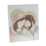 Icoană exclusivistă cu argint Sfânta Familie color 26cm 2