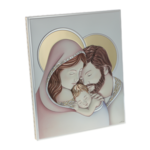 Exclusive silver plated colored Holy Family icon 26cm 3